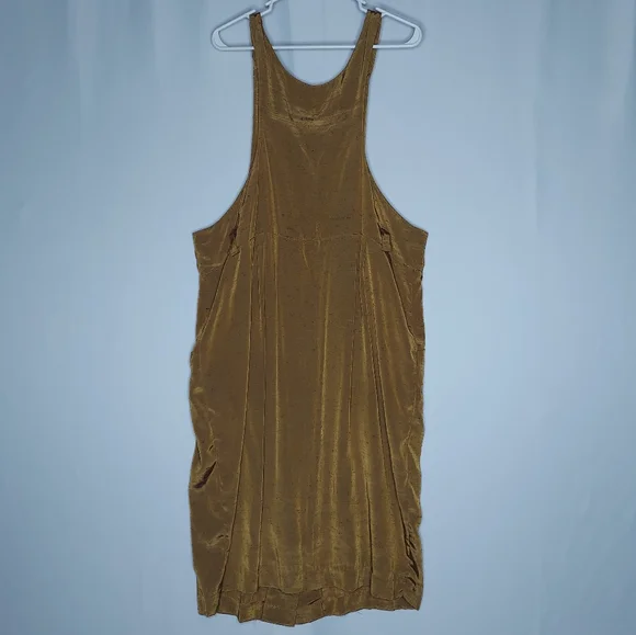 Vintage Jumper Dress 18 Womens Metallic Button Romper Dress Mustard Gold Vintage Jumper Dress 18 Womens Metallic Button Romper Dress Mustard Gold